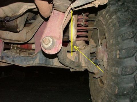 1985 Ford Bronco - The radius arm bracket should be straight up and down... where the line is. The frame cupped and allowed the bracket to roll in at the bott…