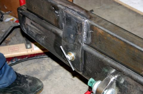 1995 Ford Bronco - A close-up view of a fabricated metal component, possibly part of a custom build or repair.