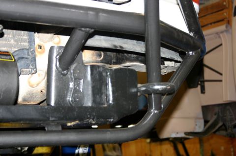 1995 Ford Bronco - Aftermarket bumper and suspension components are visible in this close-up view.