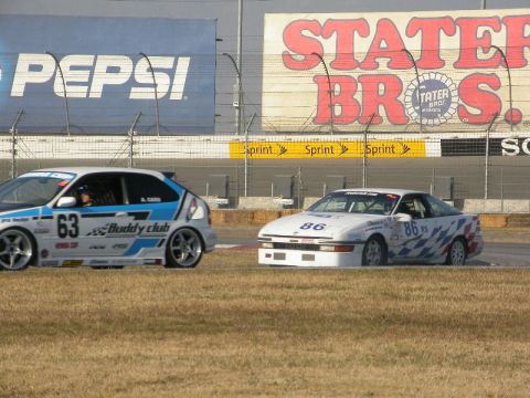 1990 Ford Probe - Me tight on the tail of a honda cup driver.
