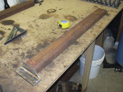 1991 Ford Bronco - 2X3 by 1/4" tube steel with 3/16 angle iron to make the new crossmember. This will be an attachment point for the extended radius arms and…