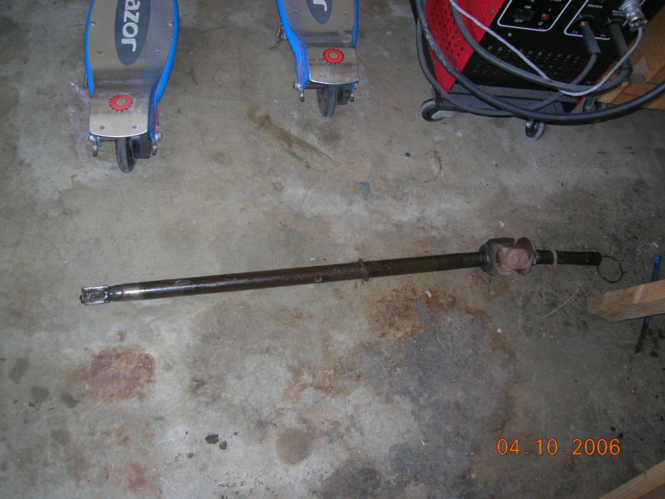 stock passenger axle...will replace u-joint and carry as spare.
