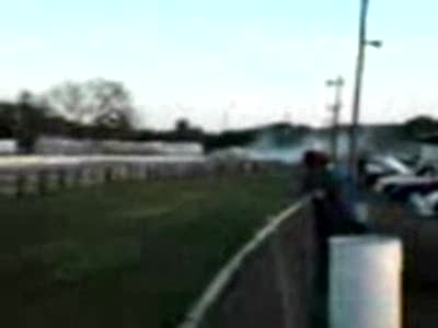 1991 Ford Bronco - This is an outside view of him killing a Chevy short bed pickup.