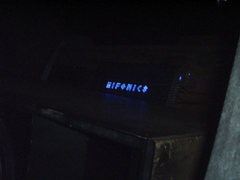 1994 Ford Thunderbird - The HIFONICS logo is visible, illuminated with blue light against a dark background.