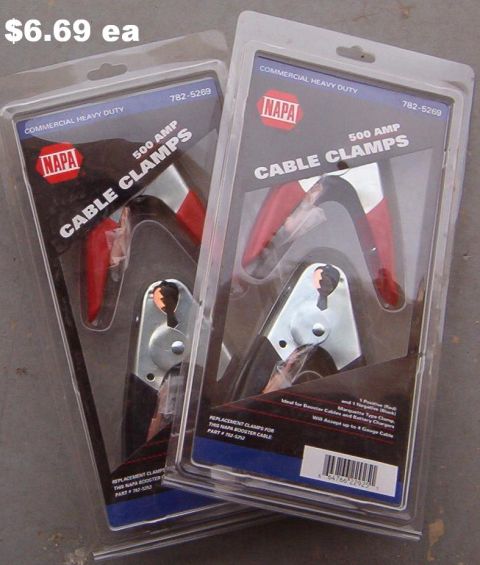 1983 Ford Bronco - 500A Battery Clamps from NAPA for $6.69/pack of 2. I'll be using one pair for a cheapo winch that pulls ~40A peak because the 50A clamps co…