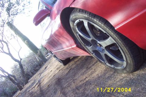 1995 Ford Probe - A red car is parked outdoors with a saguaro cactus and desert vegetation visible.