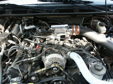 2001 Mercury Grand Marquis - Engine bay details with aftermarket performance parts installed.