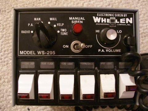 1978 Ford F-150 - This Whelen WS-295 control panel features multiple switches for siren functions and lighting controls.