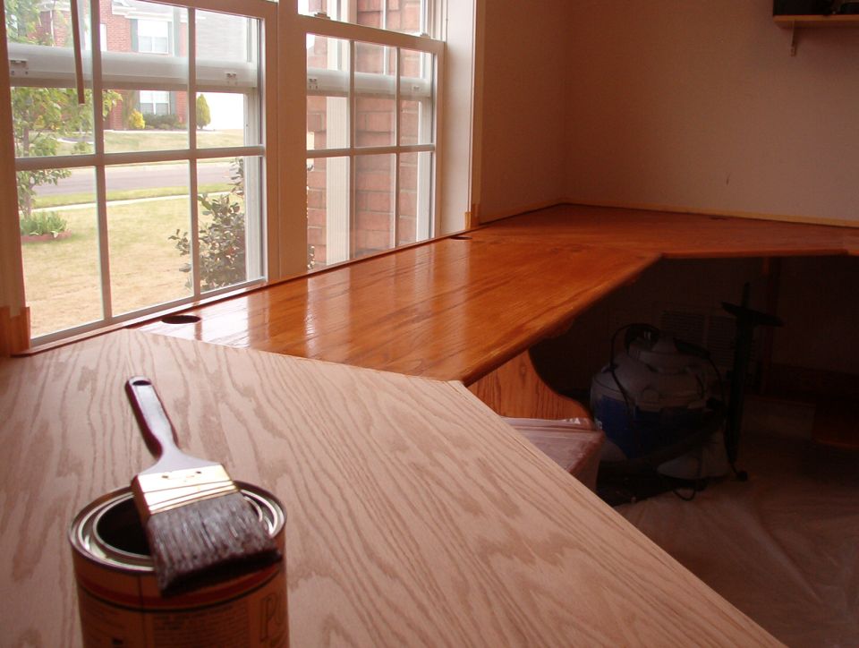 The first coat is going on pretty well.