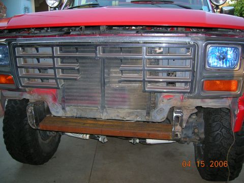 1985 Ford Bronco - mock up of front cross member. (set in temporary...need to install front spring hangers)