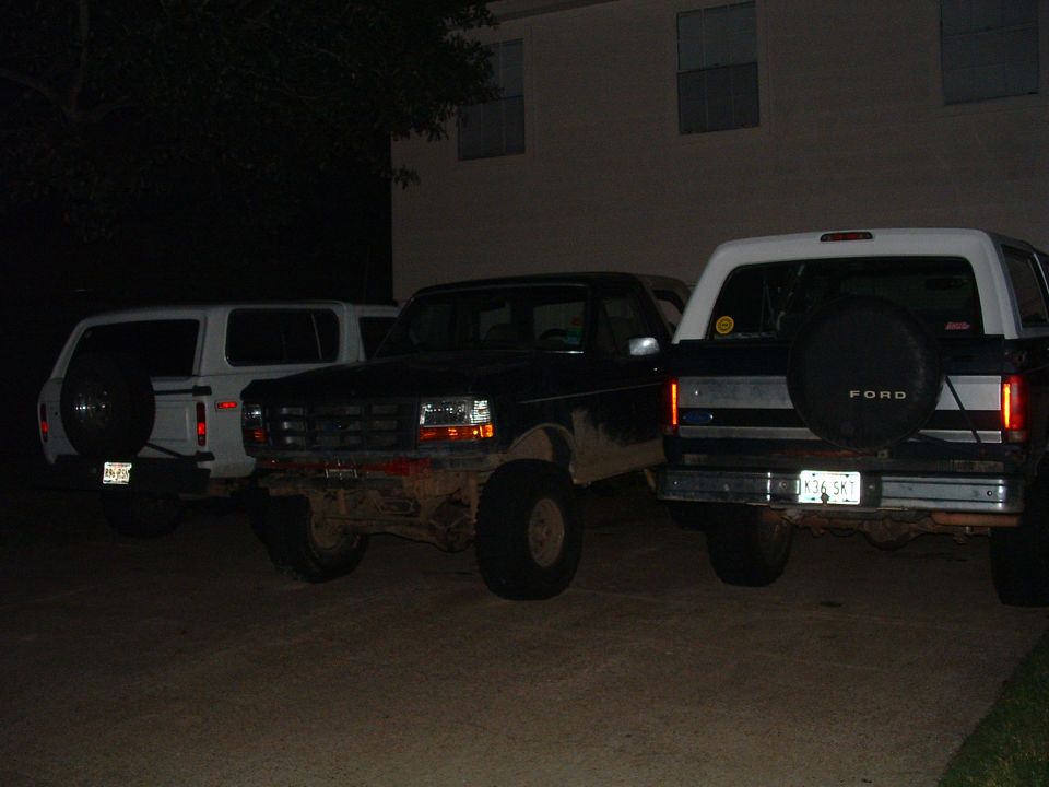 Rear view of a 1993 Ford Bronco with a spare tire on the back