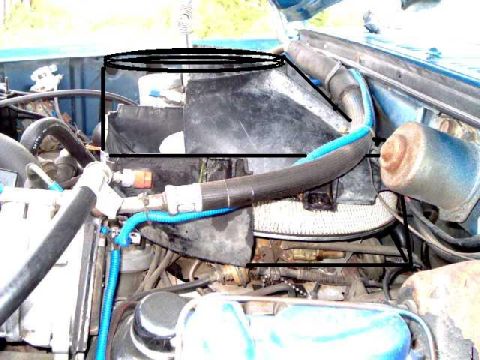 1984 Ford Bronco - early design of airbox with diagram