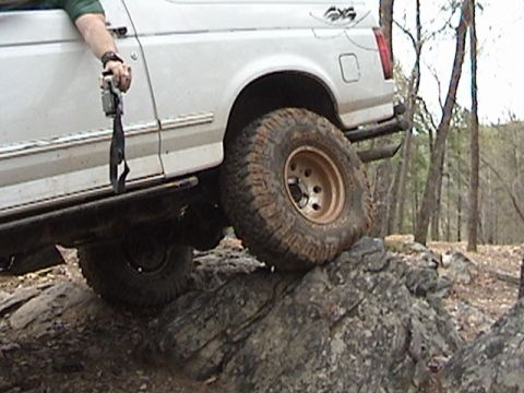 1996 Ford Bronco - This 1996 Ford Bronco is navigating a challenging rock crawling course.