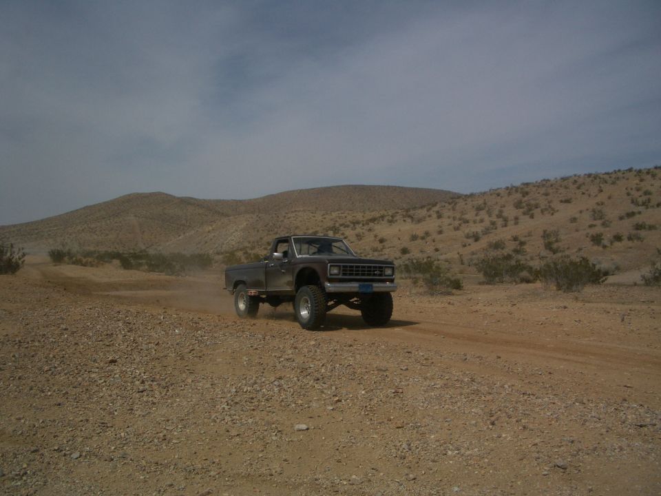 1985 Ford Ranger driving on desert road