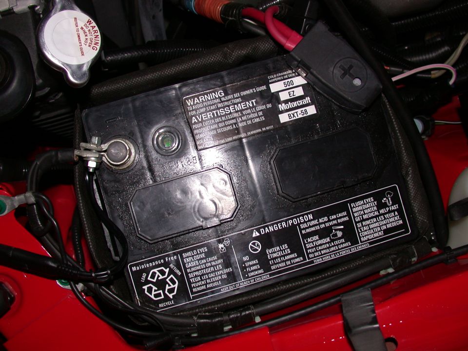 2000 Cobra R BXT-58. Battery insulator blanket/heat shield installed from the factory.