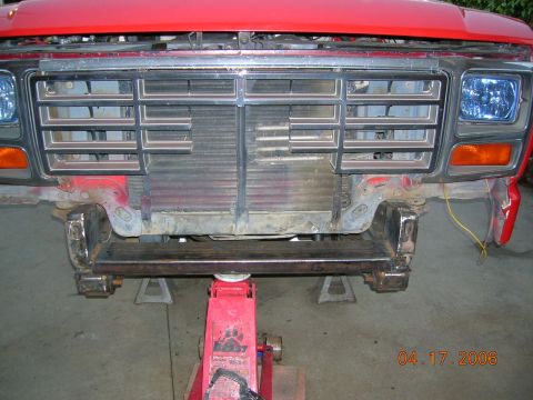 1985 Ford Bronco - front cross member with spring hangers.