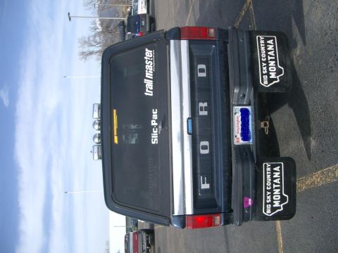 1992 Ford Ranger - Rear view of a 1992 Ford Ranger pickup truck, equipped with a cap and custom mud flaps.