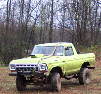1978 Ford Bronco - This modified 1978 Ford Bronco is ready for off-road adventures, a prominent hood scoop and lifted suspension.