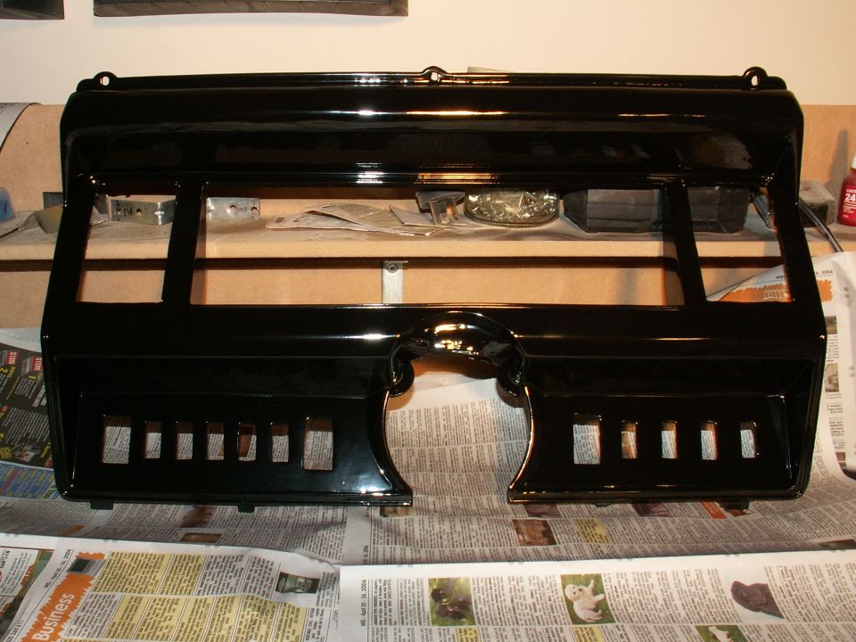 freshly painted modified dash fascia