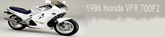 White 1986 Honda VFR 700F2 sport motorcycle, 3q-front left view