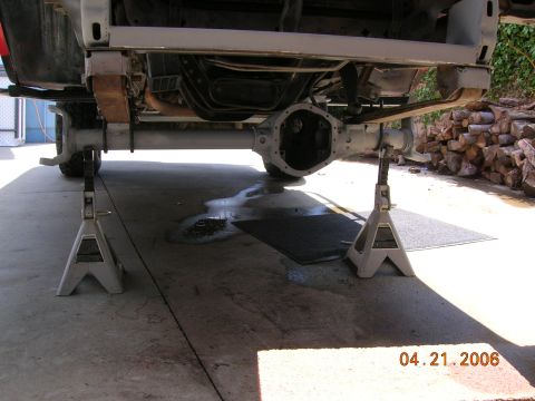 1985 Ford Bronco - front shot of vehicle sitting on its own weight.