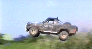 1996 Ford Bronco - This 1996 Ford Bronco is captured mid-air during a jump.