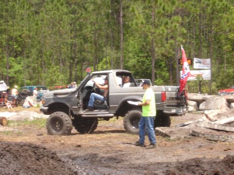 1989 Ford Bronco - This 1989 Ford Bronco is equipped for off-road adventures, complete with a snorkel and a rebel flag displayed proudly.
