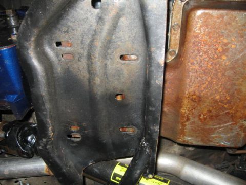 1976 Ford F-150 - to swap perches and mounts, first unbolt trans insulator.