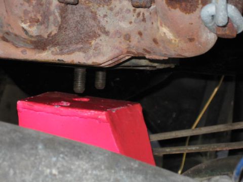 1976 Ford F-150 - unfortunately, not quite the best alignment yet. have to remove rear drive shaft to move it all back to stock location.