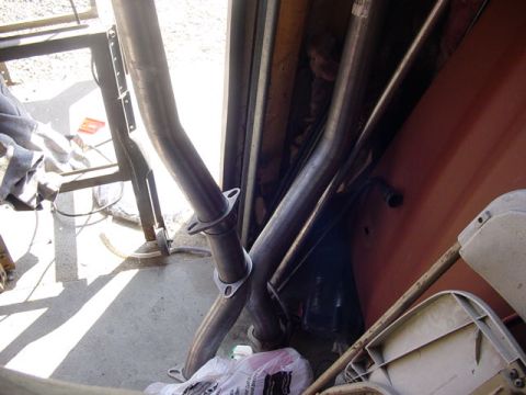 1995 Ford Mustang - Exhaust pipes with flanges are shown, possibly for a vehicle modification project.