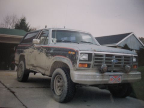 1977 Ford F-150 - This 1978 Ford Bronco is shown in a 3/4 front view, appearing dusty and mud-splattered.