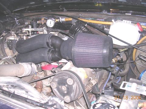 1994 Ford Bronco - the nylons were free rom the wife, and just keep the bigger dirt off.