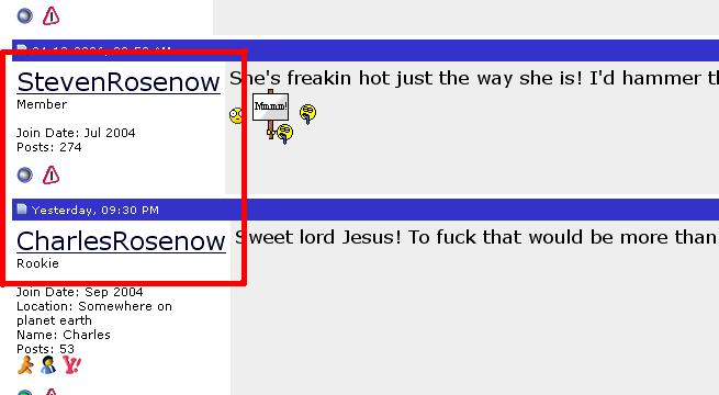 Forum screenshot with two member posts outlined in red; no vehicle shown