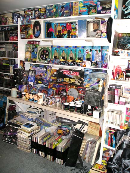 1984 Pontiac Fiero - A room filled with a vast collection of Star Trek memorabilia, including toys, figures, and display items.