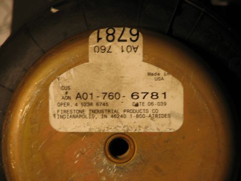 2000 Ford Excursion - Firestone RideRite Airbag Label