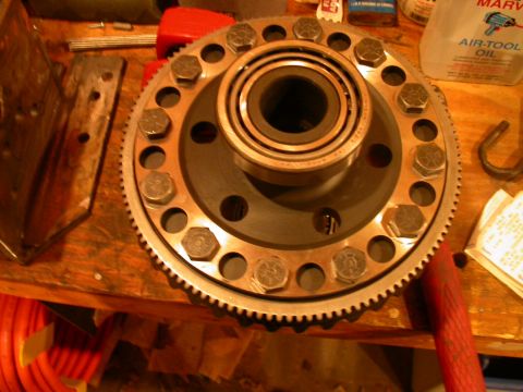 1990 Ford Bronco - Tone ring in place. Note it is a little big, in fact there is a 80/1000" gap between the tone ring and the spool.