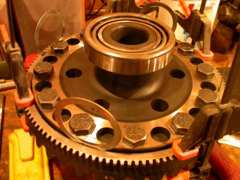 1990 Ford Bronco - I tried several different ways of spacing the tone ring evenly around the spool, ultimately I settled on taking 4 left over 30/1000" shims…