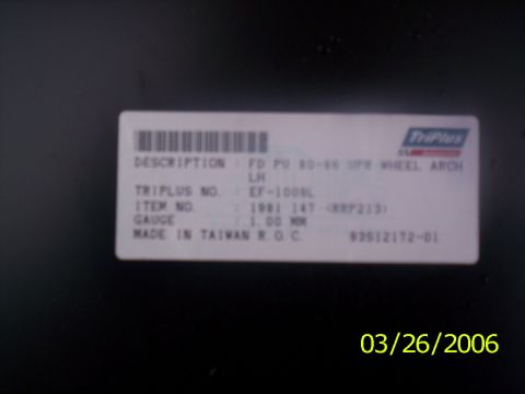 1988 Ford Bronco - Description Tag