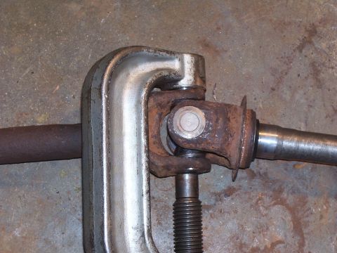 1992 Ford Bronco - Using the ball-joint press. New u-joint almost completely in.
