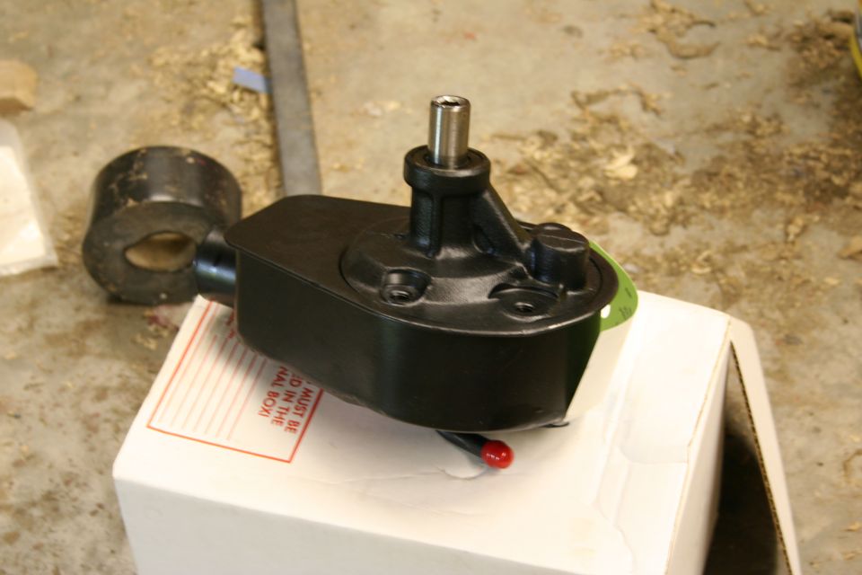 Saginaw pump off an 87 E-series van. 
I didnt use this yet due to bracket complications- I need something to mount my AC and Vacuum pumps to as well. Im looking into the diesel van PS pump brackets right now trying to work something out. For now I am running the Ford C-II (C2) pump with a bored out pressure port (1/8" to 5/32"). This will marginally increase flow. We'll see how long the Ford pump lasts...