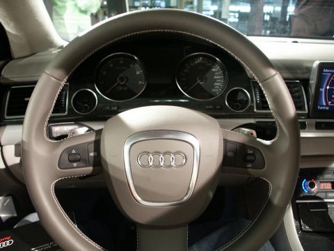 2001 Mercury Grand Marquis - Interior view of an Audi vehicle, focusing on the steering wheel and instrument cluster.