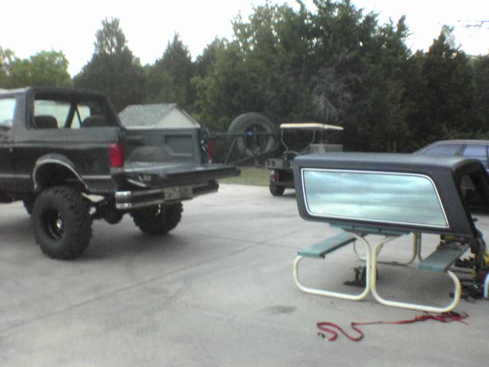 THis is how i get my top off and on, back up to the table and unload.