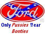 1991 Ford Bronco - Ford logo superimposed on a Confederate flag with a derogatory message about Chevrolet.