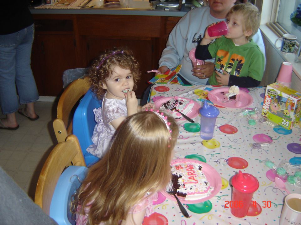 Children eating cake at a birthday party