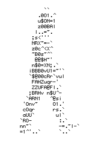 1968 Ford Mustang - This image is ASCII art depicting a person in motion.