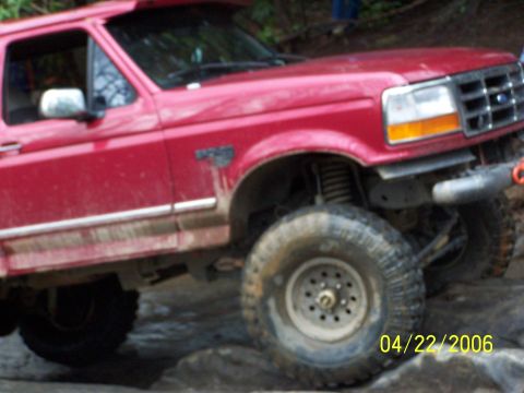 1995 Ford Bronco - This 1995 Ford Bronco is navigating a challenging off-road course.