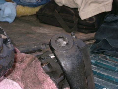1996 Ford Bronco - Worn splined shaft opening on a steering component, likely from a truck or SUV.