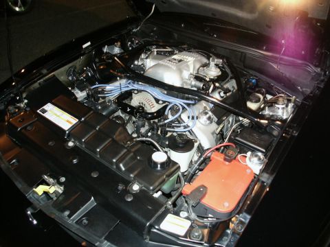 2001 Mercury Grand Marquis - Engine bay of a car, showing the V8 engine and associated components.
