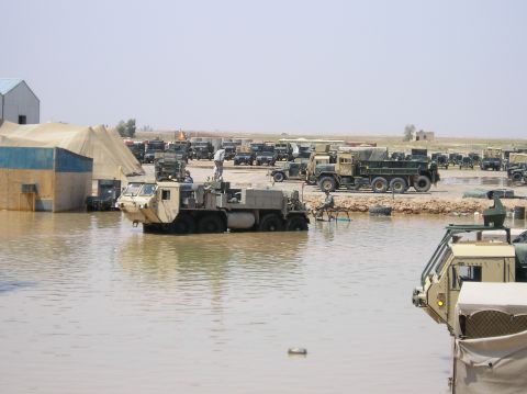 1986 Ford Bronco - another shot of the wrecker recovering a polaris. this is at FOB Speicer, Iraq, just outside tikrit.