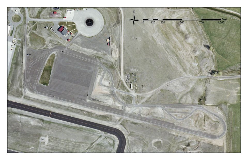 Our Track in Helena, MT.
Rocky Mountain Emergency Services Training Center Driving Track.